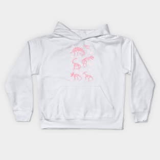 Excavated Dinosaur Fossils in Candy Pink Kids Hoodie